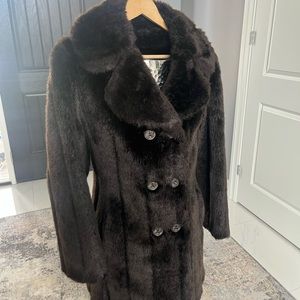 Luxurious black vintage fur jacket 1970's